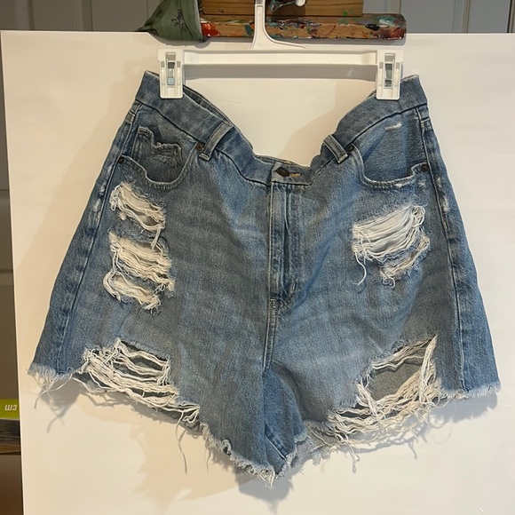 American Eagle Outfitters Pants - American Eagle Outfitters Distressed Denim Curvy Mom Short